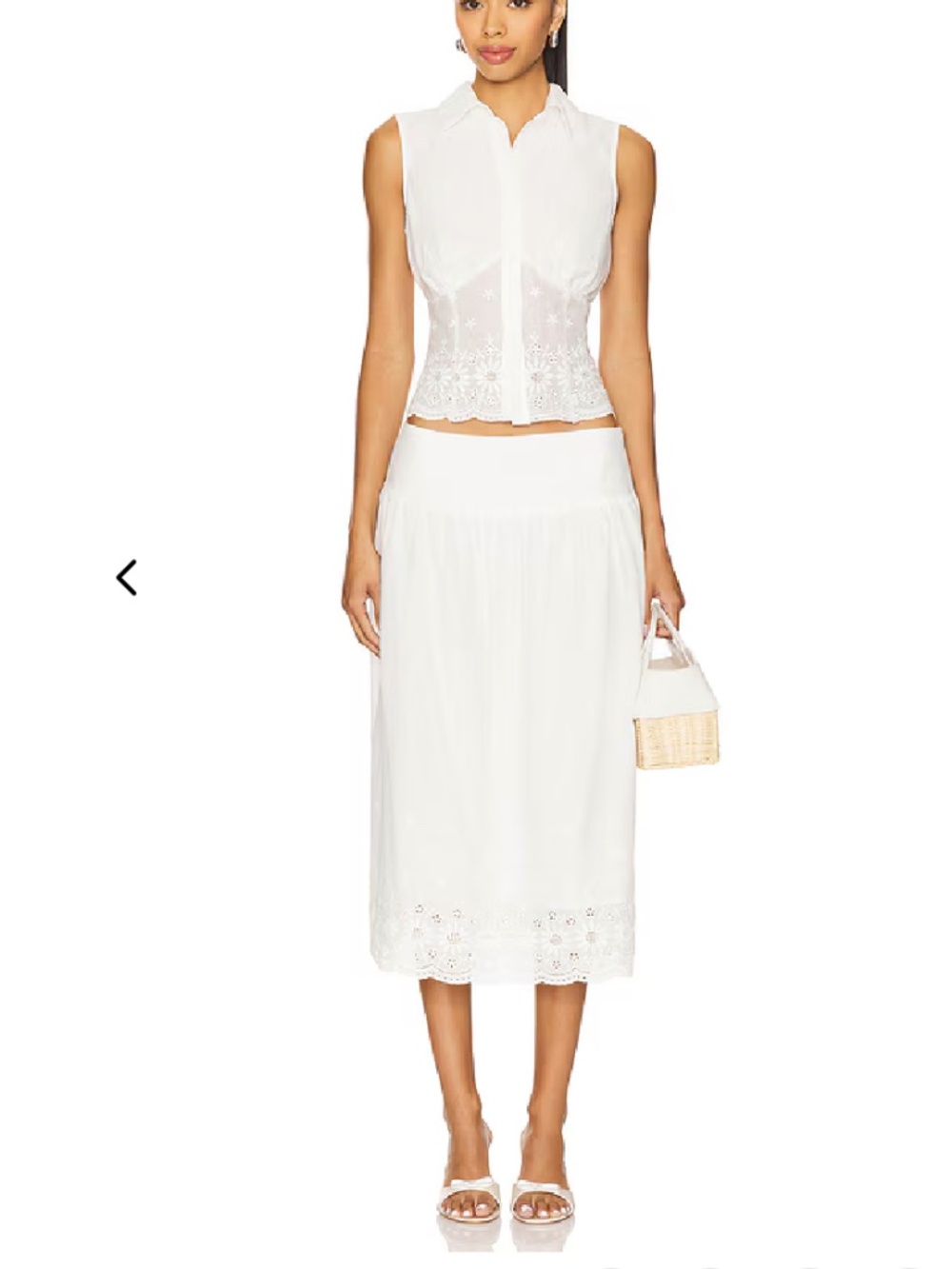 NWT More To Come 100% Cotton Cassandra Midi Skirt + Danie Button Up Top